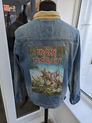 Buy Native Youth X Iron Maiden The Trooper Print Denim Trucker Jacket Size M • 24.99£