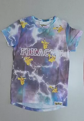 Buy Boys NEXT Pikachu Pokémon Purple Galaxy T-Shirt 9 Years • 8.50£