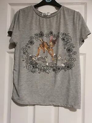 Buy Bambi Print Light Grey Tshirt. Size 12. • 5£