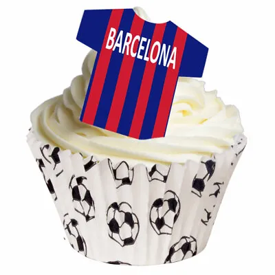 Buy 12 Pre-cut Edible Barcelona Wafer T Shirts Decorations For Cupcakes Muffins Etc • 3.50£