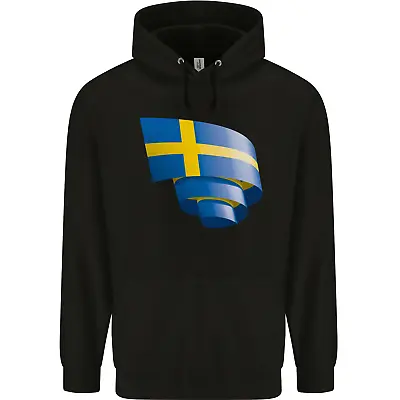 Buy Curled Swedish Flag Sweden Day Football Mens 80% Cotton Hoodie • 19.99£
