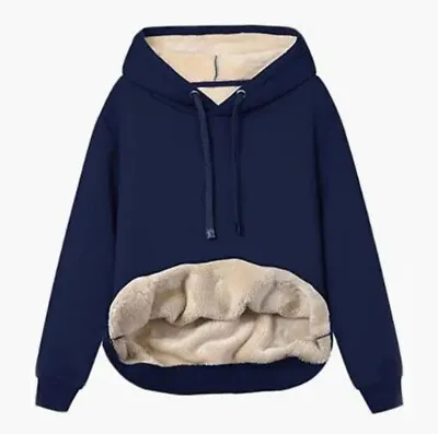 Buy Womens Hoodies Fleece Lined Hooded Pullover Jumper Sweatshirt Long Sleeve Tops • 11.63£