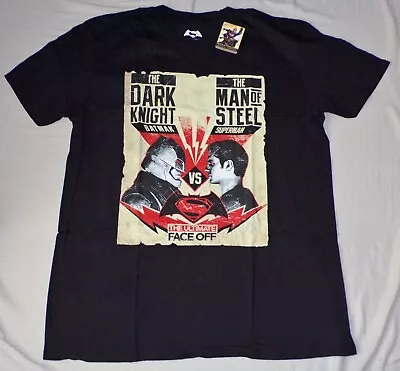 Buy Men's Official Batman Dark Knight V Superman Man Of Steel T-Shirt Size Medium • 1.99£
