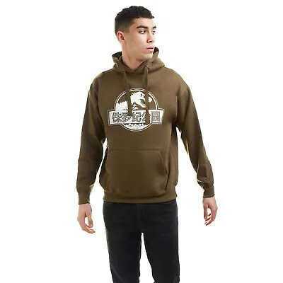 Buy Official Jurassic Park Mens Mono Chinese Logo Pullover Hood Olive S - XXL • 24.99£
