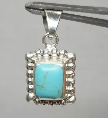 Buy 925 Sterling Silver Genuine Blue Turquoise Pendant Mexico Taxco? 13.82g Vtg  • 33.56£