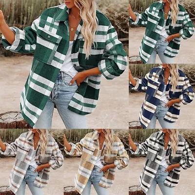 Buy Female Women Coats Warm Leisure OL Shirts Tops Baggy Business Button Up • 21.83£