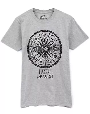 Buy Game Of Thrones House Of The Dragon Crown Symbol T-Shirt Mens Grey Top • 16.99£