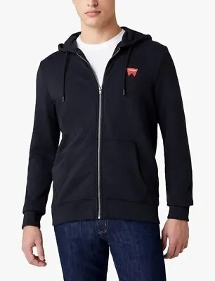 Buy Wrangler Full Zip Up Hooded Sweatshirt Hoodie  All Sizes Black Or Blue  • 29.99£