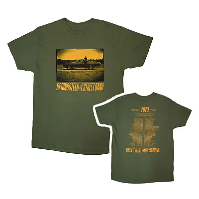 Buy Bruce Springsteen T-Shirt Tour 23 The Boss Sepia Car Official New Olive Green • 15.95£