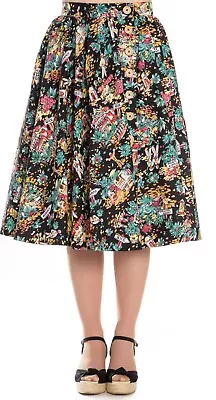 Buy Hell Bunny Skirt Large Monte Carlo Rockabilly Circle Swing Pockets VLV Pin-Up • 28.95£
