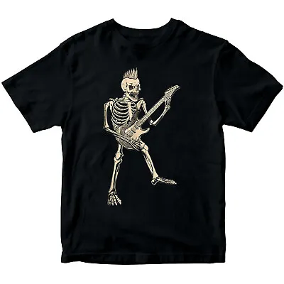 Buy Skeleton Guitar Rock Skull Biker Music Vintage Boys Girls Teen Kids T-Shirts#DNE • 7.59£