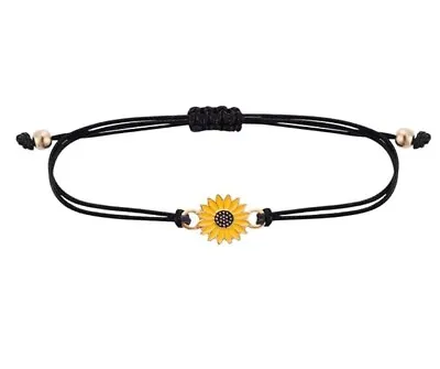 Buy Sunflower Charm Friendship Bracelet Boho Hippy Style Jewellery Festival Wear • 2.95£