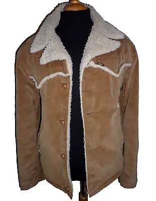Buy Men's Vintage 1970s LEE STORM RIDER Corduroy Sherpa Jacket USA Cowboy Western ML • 49£