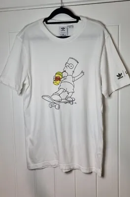 Buy Adidas Bart Simpsons Skateboard Squishee White T Shirt | Size - Small • 15£