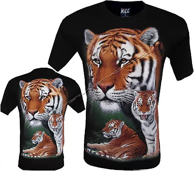 Buy New Bengal Tiger Biker Black T-Shirt, Front & Back Print M - XXL • 10.99£