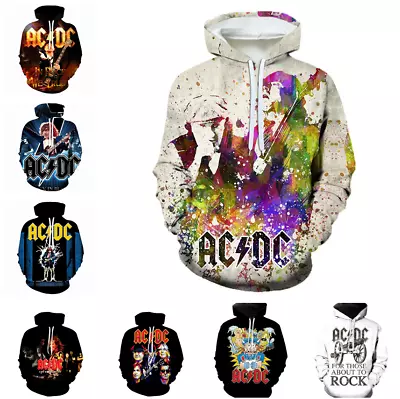 Buy Mens Womens Children Rock Hoodie AC/DC 3D Sweatshirt Hood Jumper Unisex Pullover • 21.60£