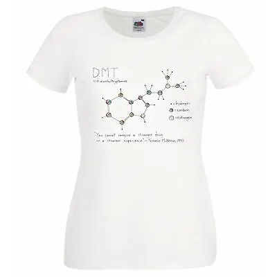 Buy Ladies White Dimethyltryptamine DMT Spiritual God Molecule Festival T-Shirt • 12.95£