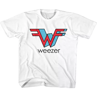 Buy Weezer Big Colored W Band Logo Youth T Shirt Rock Music Merch • 18.25£