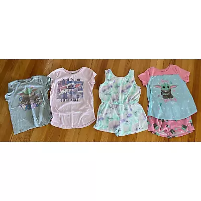Buy Girls Spring/Summer Bundle Star Wars Size 14-16 Baby Yoda Grogu Romper Pajamas • 15.75£