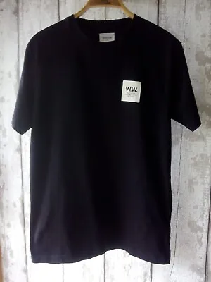 Buy Wood Wood Black WW Box T-Shirt Norrebro Logo Sz Small Mens Unisex Cotton Denmark • 35£