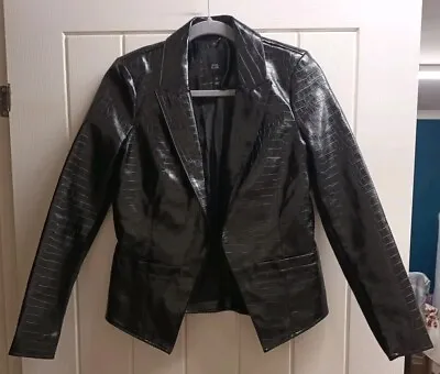 Buy River Island Jacket Faux Croc Leather Size 8 • 7.50£