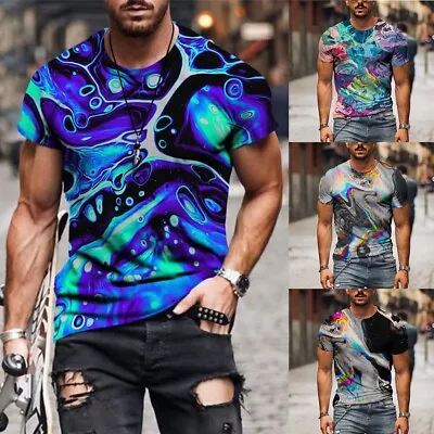Buy Be Confident & Look Cool With 3D Novel Print Navy Blue T Shirt For Men • 16.60£