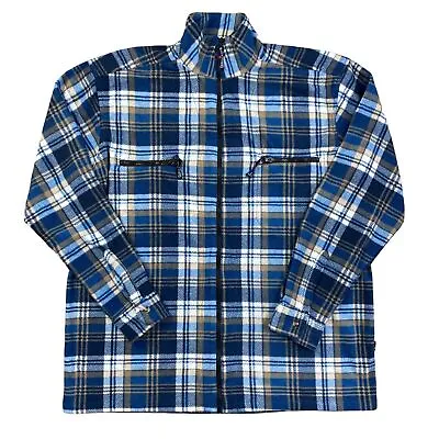 Buy Check Fleece Blue Jacket Mens XL • 22.99£