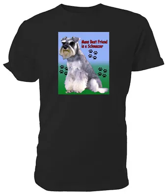 Buy Schnauzer Dog T Shirt, Mans Best Friend - Choice Of Size & Colours! Mens/womens • 11.99£