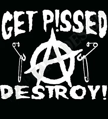 Buy Sex Pistols Inspired T-Shirt Rock 70's Anarchy Get Pissed Destroy Punk T-Shirt • 13.99£