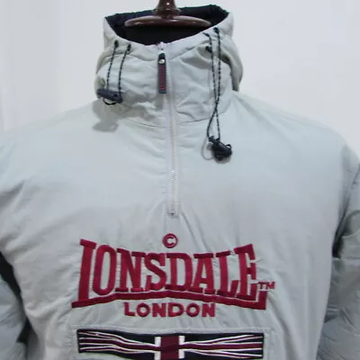 Buy LONSDALE Men’s Hooded Showerproof Jacket VTG Chest 46/48 UK XL Sku 11287 • 29.99£