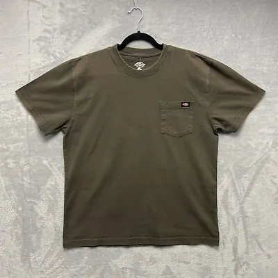 Buy Dickies T Shirt Men’s Large Brown Green Short Sleeve Pocket Cotton Workwear • 11.99£