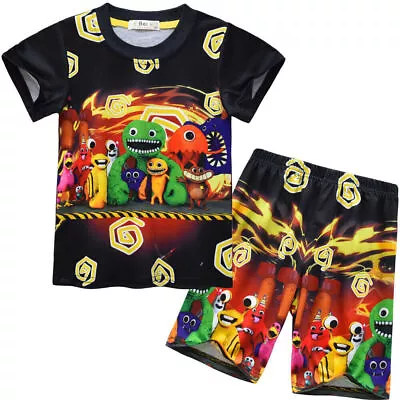 Buy Garten Of Banban Horror Monster Kids Pyjamas Set Sleepwear T-Shirt Shorts Outfit • 13.38£