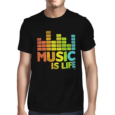 Buy 1Tee Mens Music Is Life Rainbow T-Shirt • 7.99£
