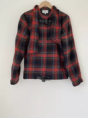 Buy LL Bean Jacket Tartan Red Plaid Size UK 12 Long Sleeve 100% Wool • 24.99£