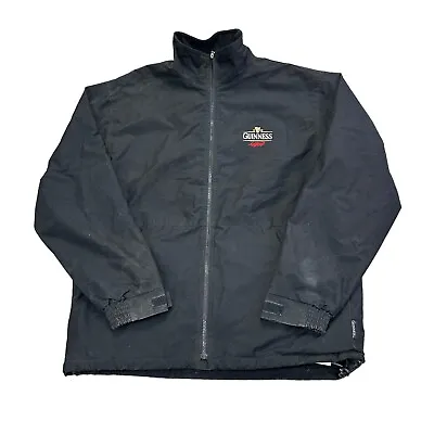 Buy Guinness Jacket Fleece Lined Windbreaker Official Merchandise Black Mens 2XL • 49.99£