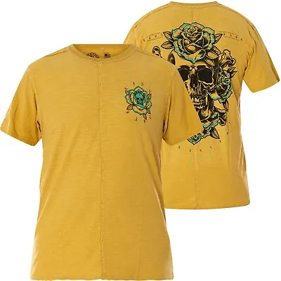 Buy Affliction T-Shirt Coroner Yellow • 64.49£