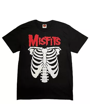 Buy The MISFITS Skeleton Black Graphic Short Sleeve Tee  Rock Wear Original Large • 16.43£