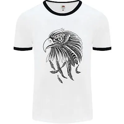 Buy Eagle Ornithology Bird Of Prey Mens White Ringer T-Shirt • 12.99£