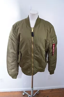 Buy Alpha Industries Flyers Men's MA 1 Green  Orange Reversible Bomber Jacket Size L • 10£