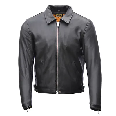 Buy Mens Goldtop 1958 Leather Motorcycle Jacket - 1950s Rocker Jacket - CE Armoured • 459£