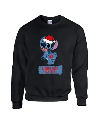 Buy Merry Kiss My ASS Stitch Disney Christmas Jumper, Lilo And Stitch, Unisex Jumper • 19.99£