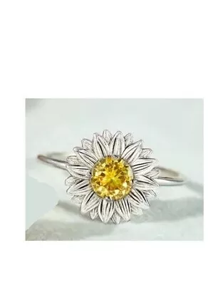 Buy MOM YOU ARE A SUNFLOWER SILVER RING By STORY JEWELLERY RRP £49.98 • 26.39£