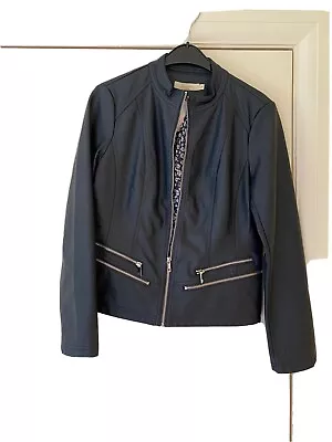 Buy Navy Faux Leather Biker Jacket NWT • 16£