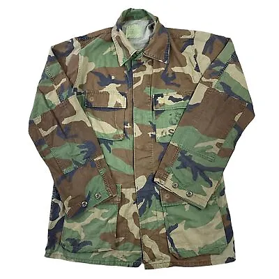 Buy US Air Force Green Military Jacket Long Camouflage Button Up Mens Medium • 19.99£