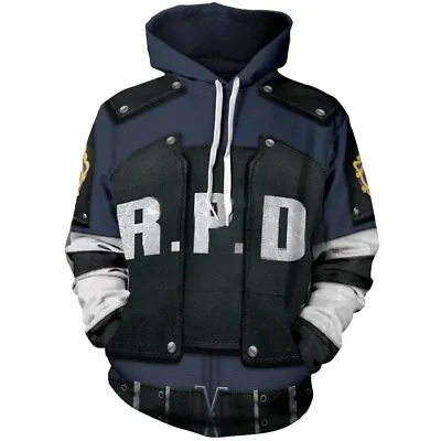 Buy Resident Evil Leon Kennedy 3D Hoodie Sweatshirt Printed Pullover Jacket Costume • 31.19£