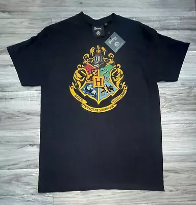 Buy Harry Potter Hogwarts Crest Black Mens Warner Bros Harry Potter Shop T-shirt Med • 0.99£