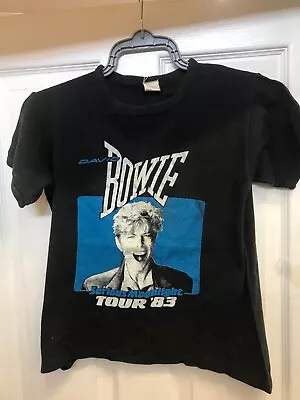 Buy Genuine 1983 David Bowie Serious Moonlight Tour  Vintage  T-shirt • 60£