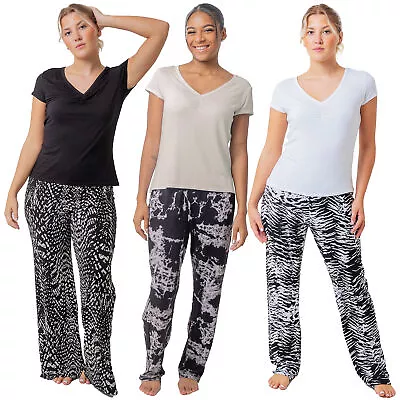 Buy Ladies Pyjamas Nightwear Short Sleeve Set Soft Pjs Loungewear Stretch Size 8-26 • 12.99£