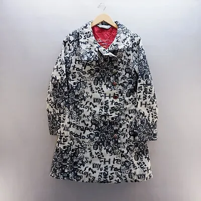 Buy Desigual Womens Jacket Small Black White Gem Buttons Graffiti All Over Print • 40.49£
