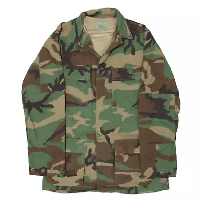 Buy AMERICAN APPAREL Woodland Combat X-Long Military Jacket Green Camouflage Mens S • 22.99£